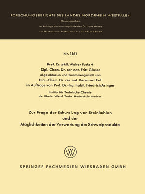 cover image of Zur Frage der Schwelung von Steinkohlen und der Möglichkeiten der Verwertung der Schwelprodukte